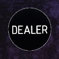 Black Dealer Button 50mm diameter 6mm thick