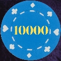 Light Blue Card Suit chip 11.5gm Numbered 10000