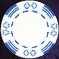 White Four tab poker chip 11.5gm (shades vary)