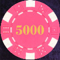 Very Pink Dice Chip Numbered 5000