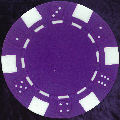 Purple six tab dice design heavy chip 11.5gm