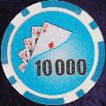 Light Blue Twist 11.5gm Poker Chips Numbered 10000