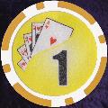 Gold Twist 11.5gm Poker Chips Numbered 1