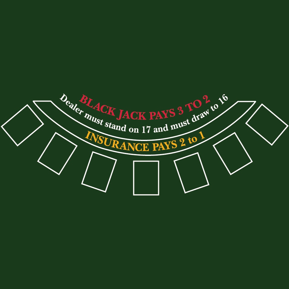 Blackjack Baize 190 x 120cm Dark Green for 7 Players Photo