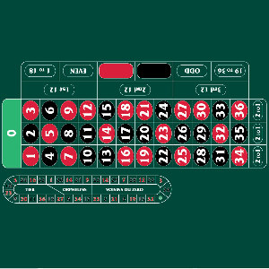 Photo 0 of Roulette Layout '0' Left Hand 290 x 156cm Green With Track