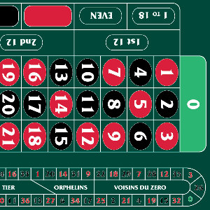 Roulette Layout '0' Right Hand 290 x 160cm Green With Track Photo