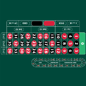 Photo 0 of Roulette Layout '0' Right Hand 290 x 160cm Green With Track