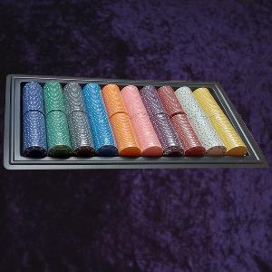 500 Colour Card Suit Chips for Roulette in Black Tray Photo