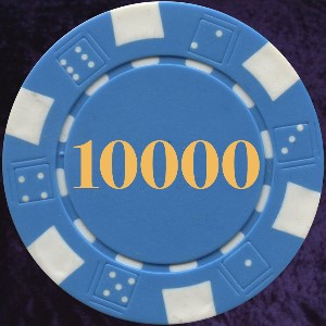 Light Blue Dice Chip Numbered 10000 Photo