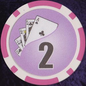 Dark Pink Twist 11.5gm Poker Chips Numbered 2 Photo